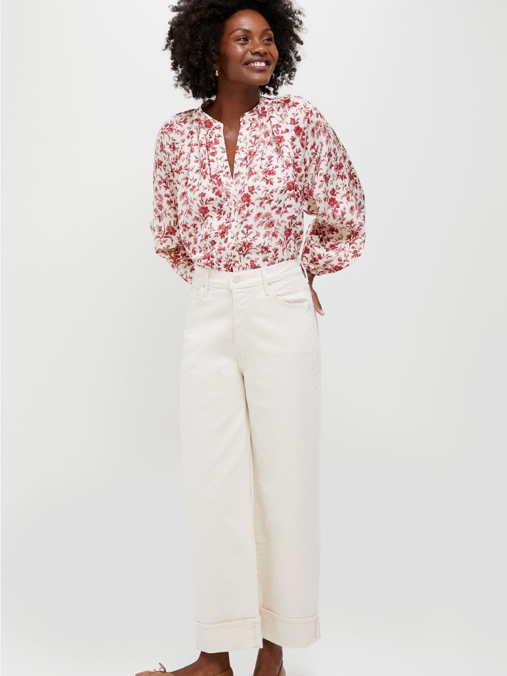 Tuckernuck Pomegranate Bloom Sawyer Blouse